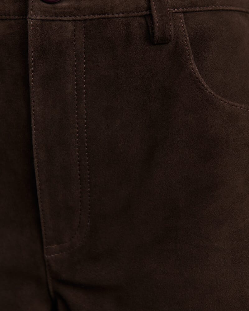 Ophelia Suede Short in DARK CHOCOLATE