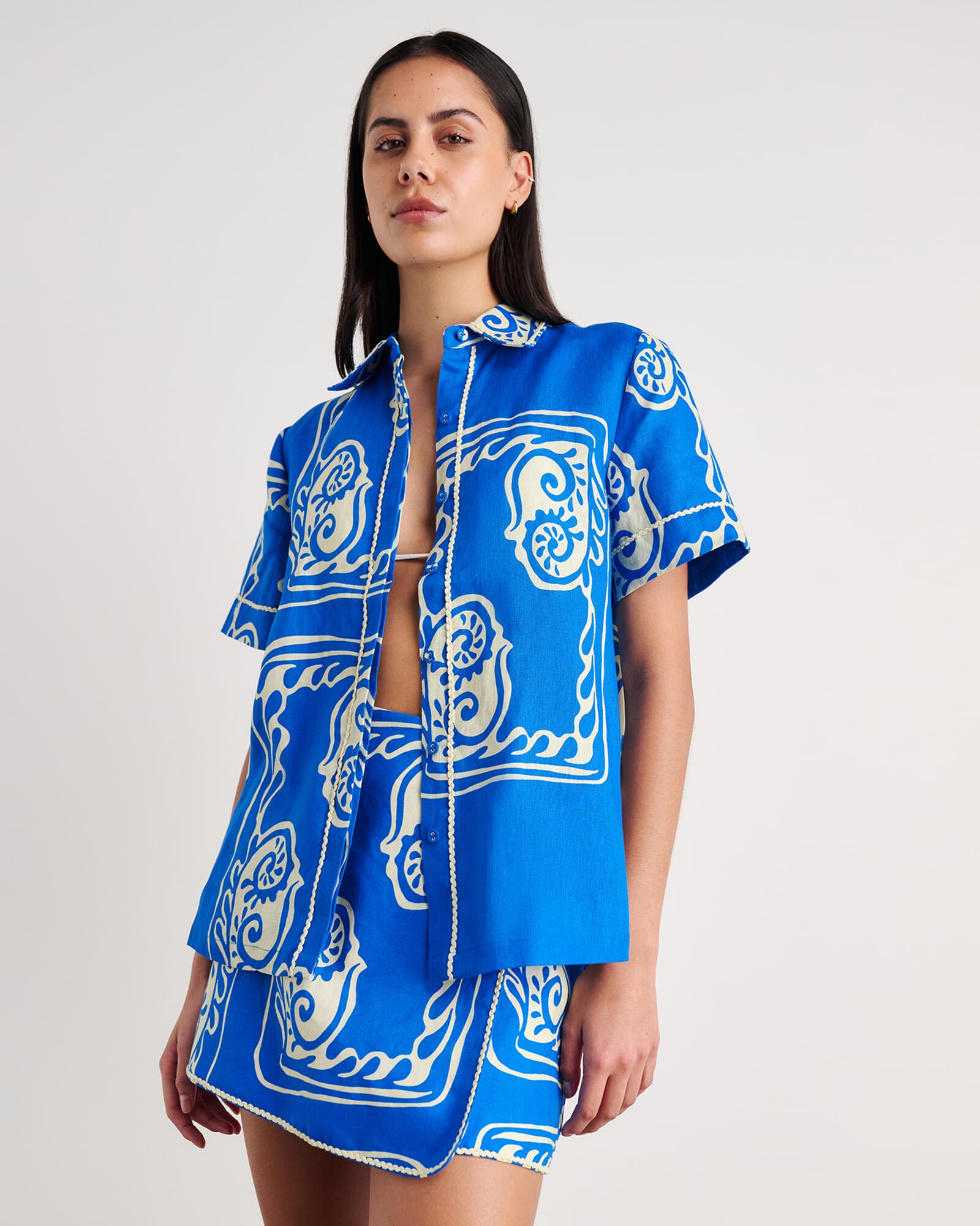 Ceezee Linen Wrap Mini Skirt