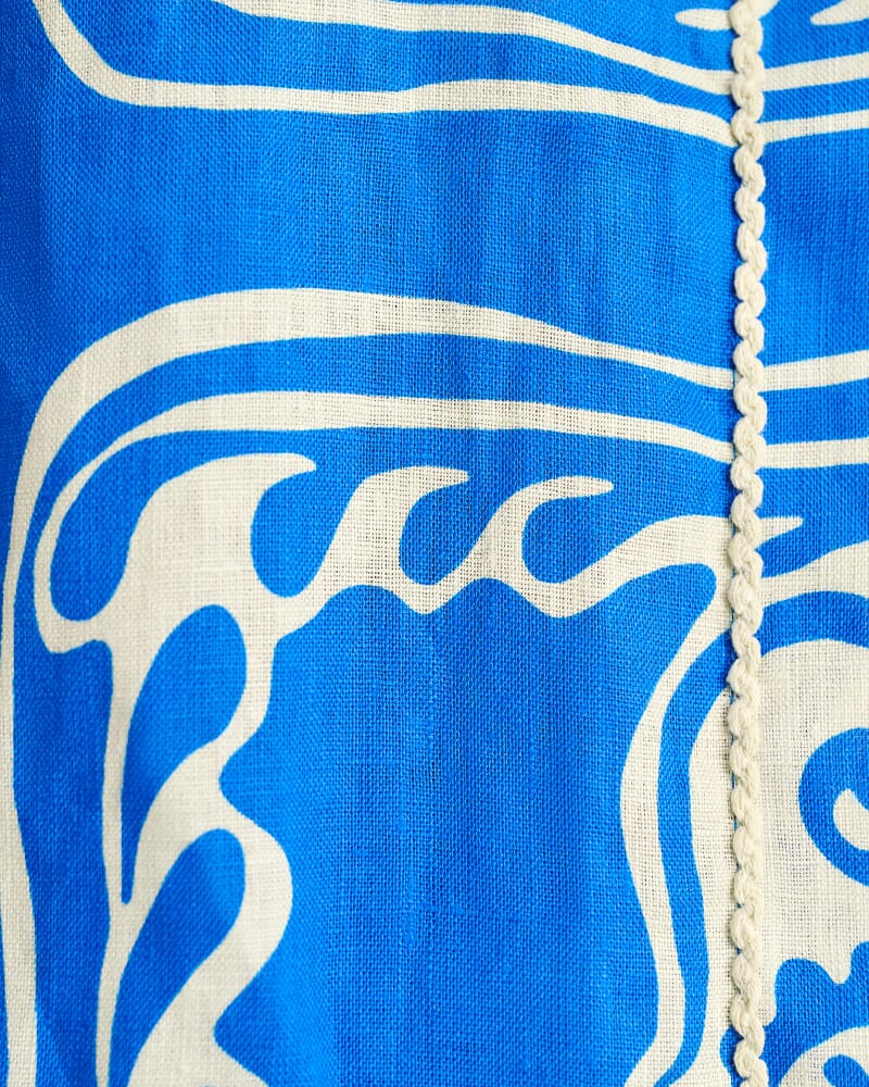 Ceezee Linen Wrap Mini Skirt in BLUE MULTI