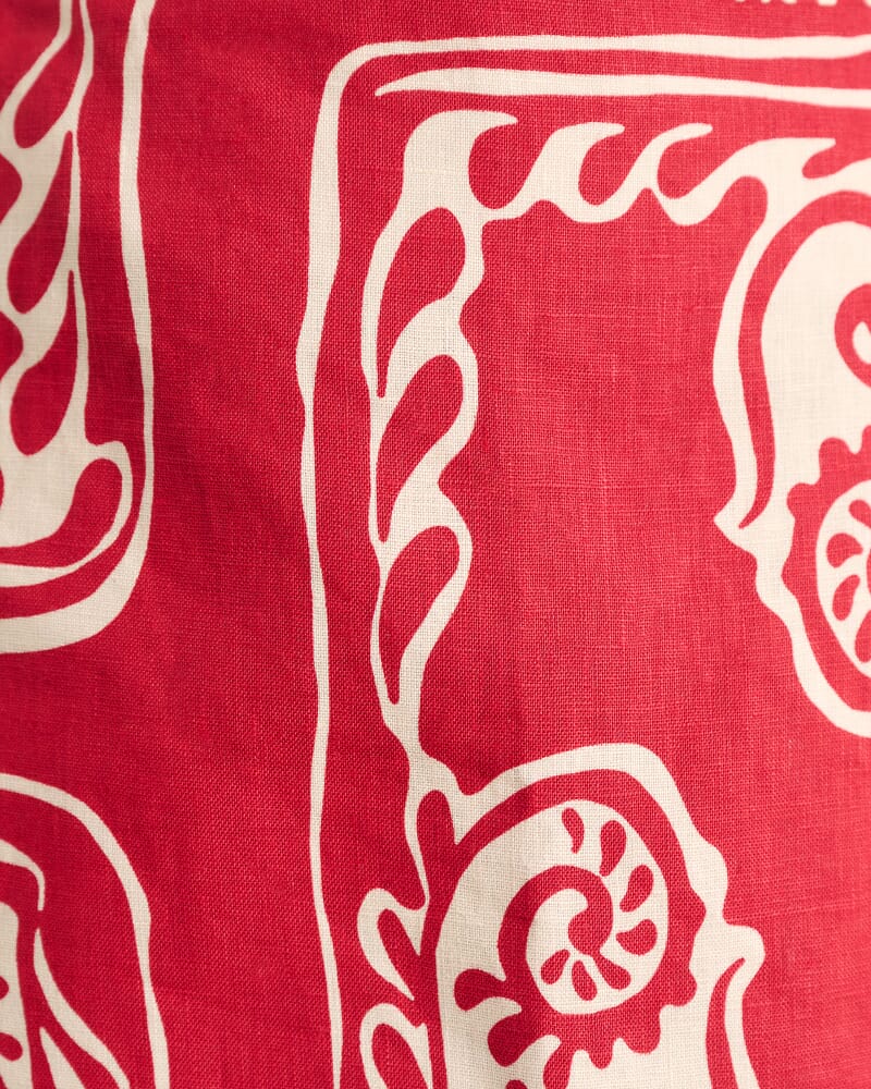 Ceezee Linen Wrap Mini Skirt in RED MULTI