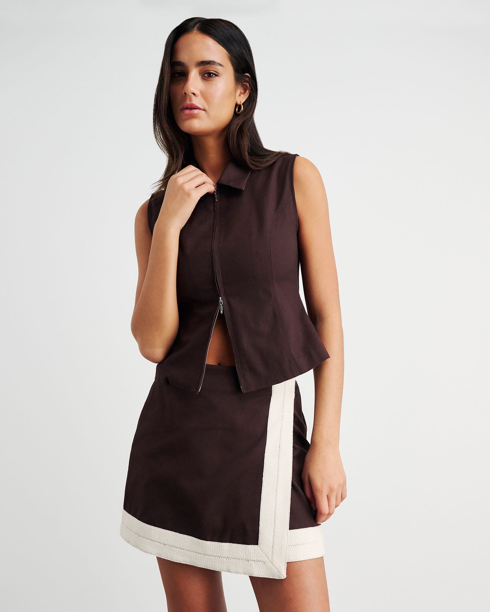 Canvas Wrap Mini Skirt