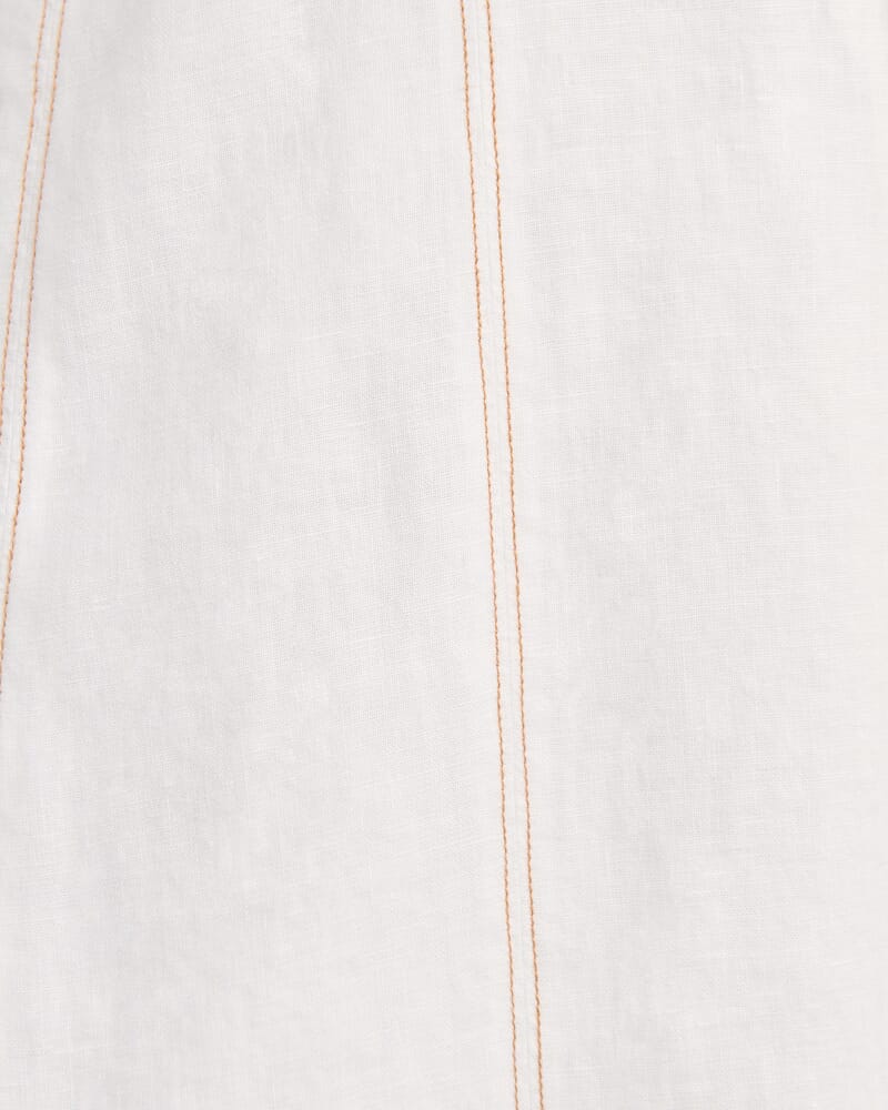 Sabine Linen Maxi Skirt in WHITE