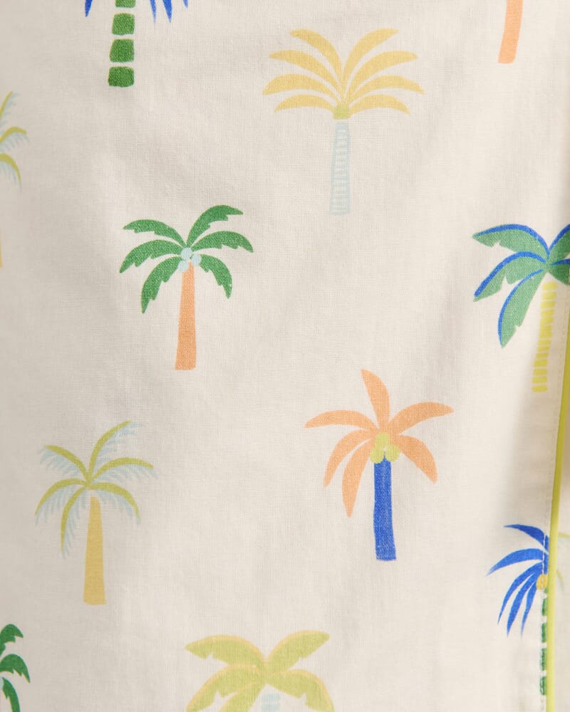 Palm Tie Wrap Mini Skirt in IVORY/MULTI