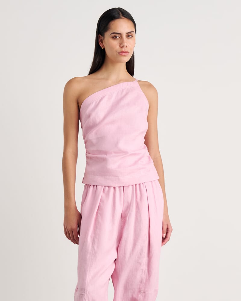 Sabine One Shoulder Top in DUSTY PINK