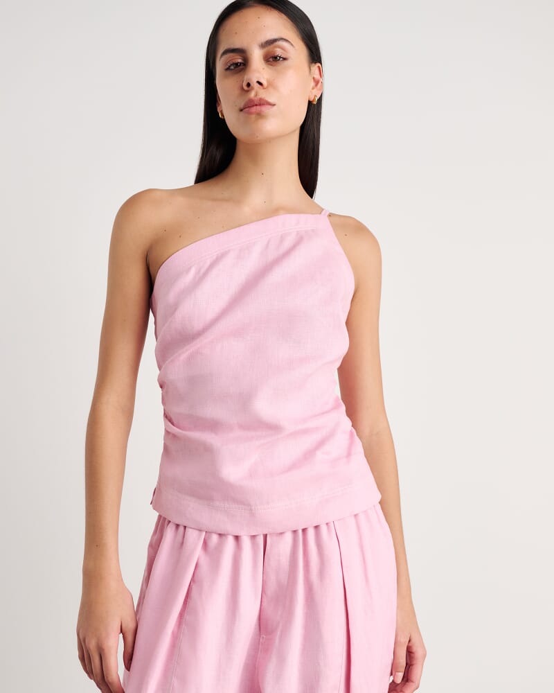 Sabine One Shoulder Top in DUSTY PINK