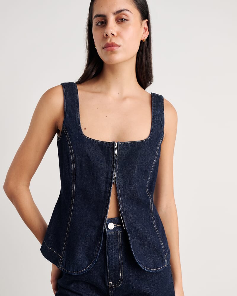 Cora Denim Bodice in RAW WASH