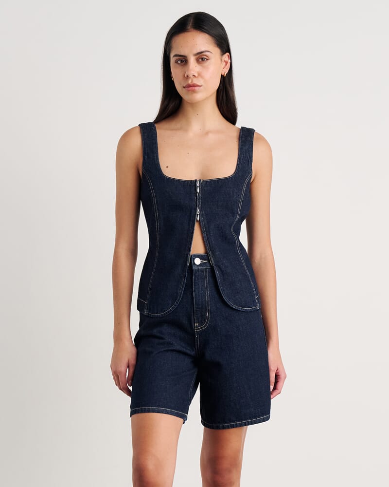Cora Denim Bodice in RAW WASH
