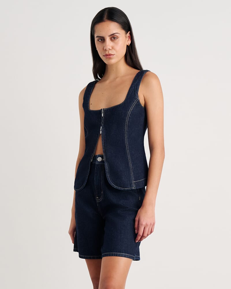 Cora Denim Bodice in RAW WASH
