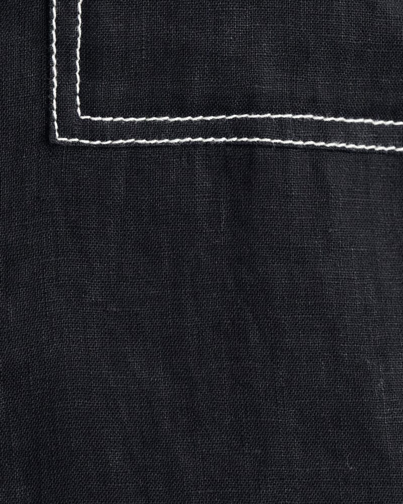 Gigi Linen Relaxed Shirt in BLACK