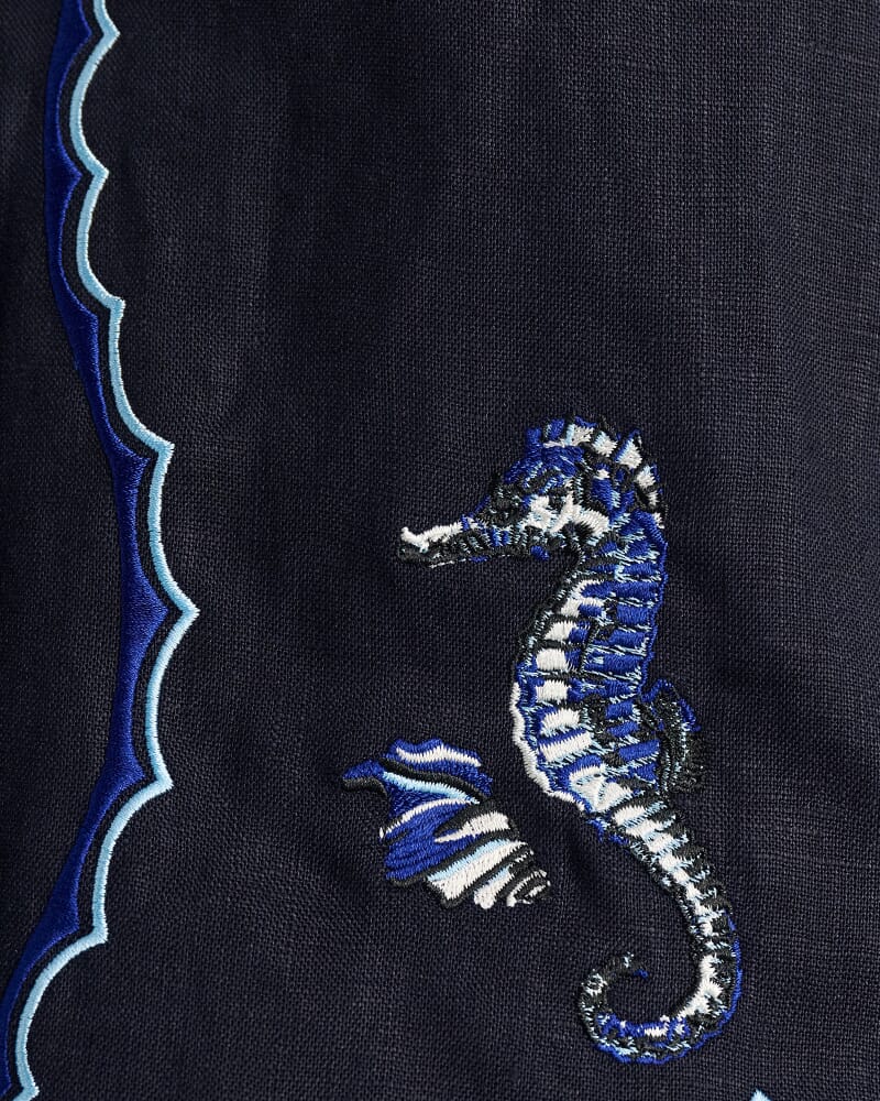 Seahorse Crop Short Sleeve Shirt in INK