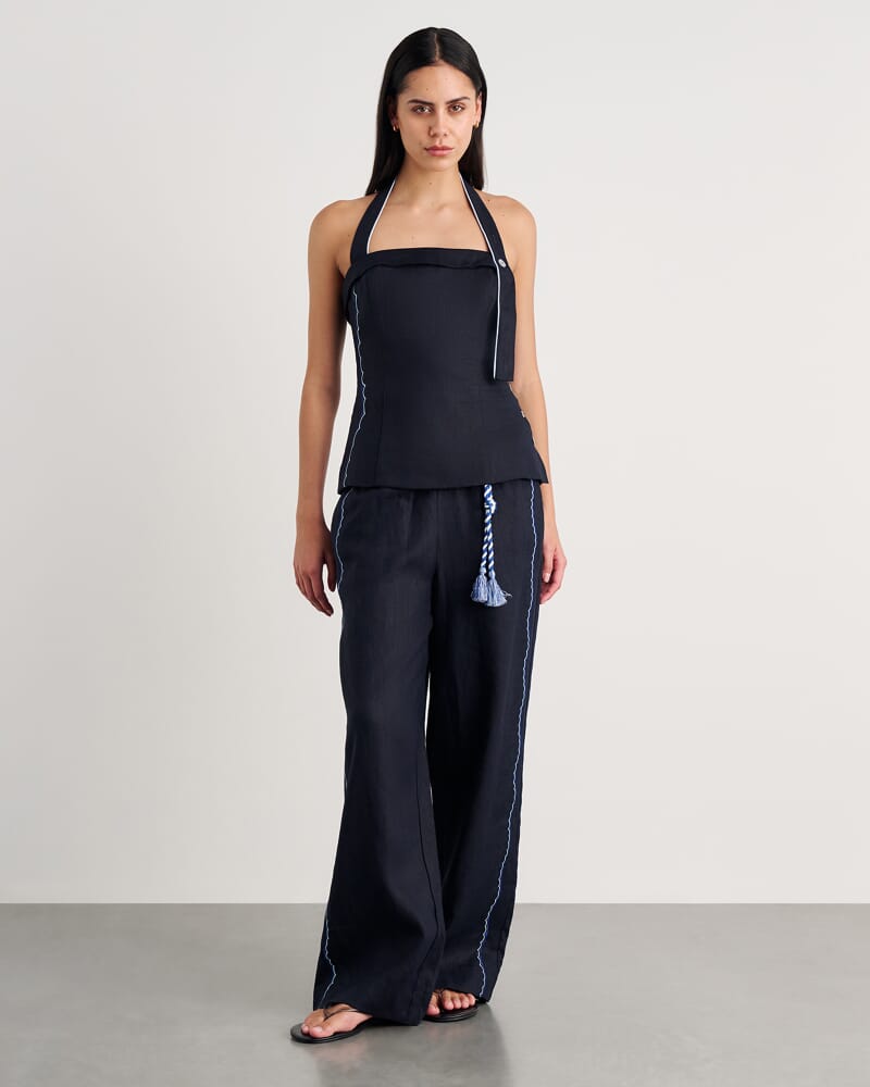 Seahorse Halter Top in INK