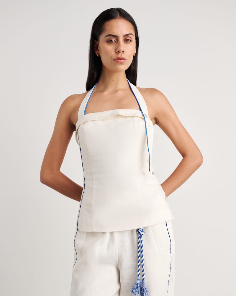 Seahorse Halter Top in MILK