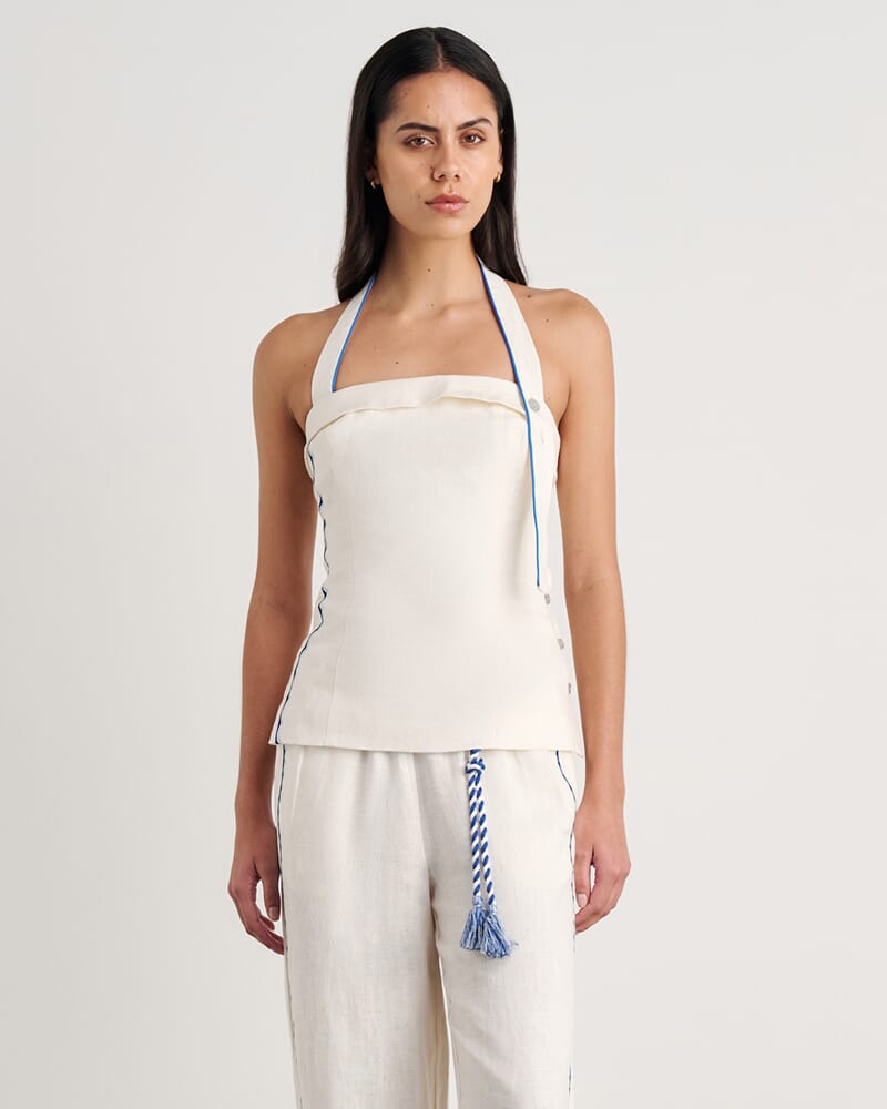 Seahorse Halter Top in MILK