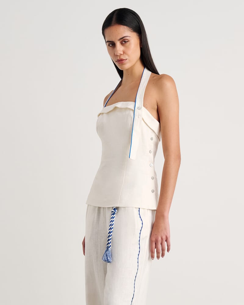 Seahorse Halter Top in MILK