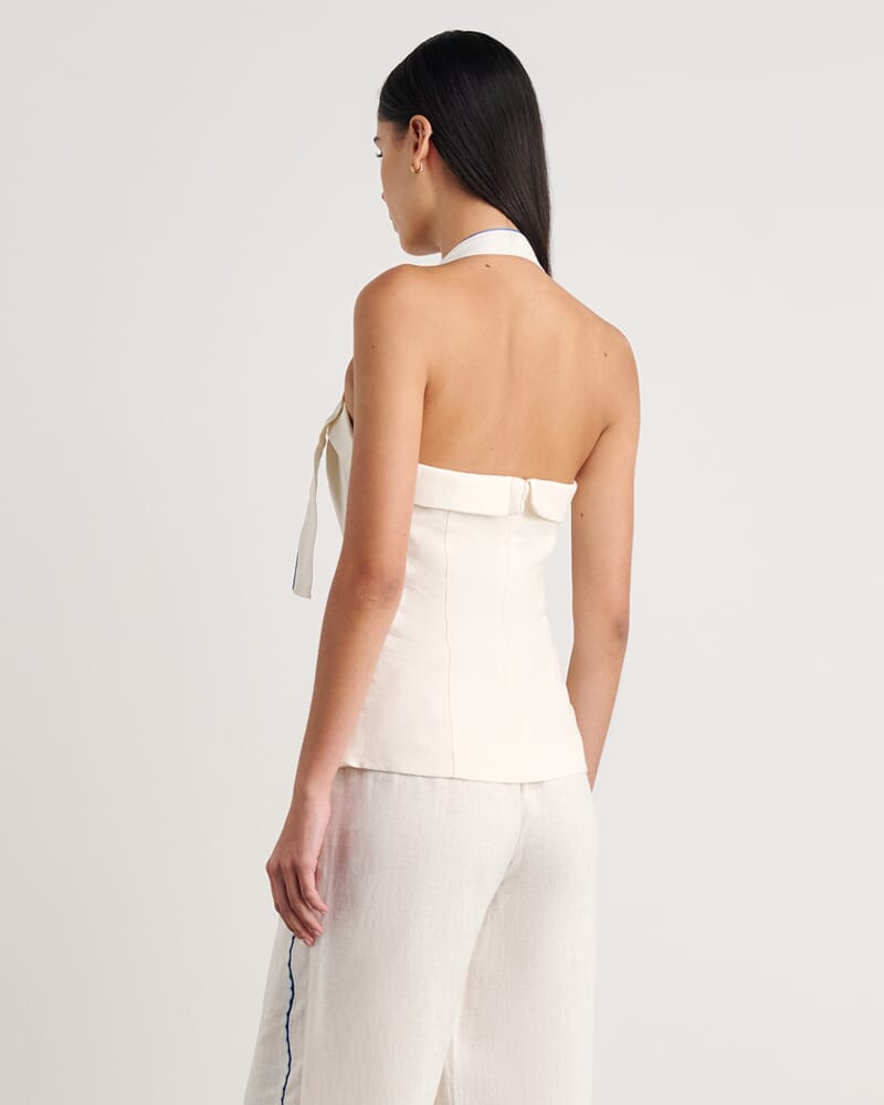 Seahorse Halter Top in MILK