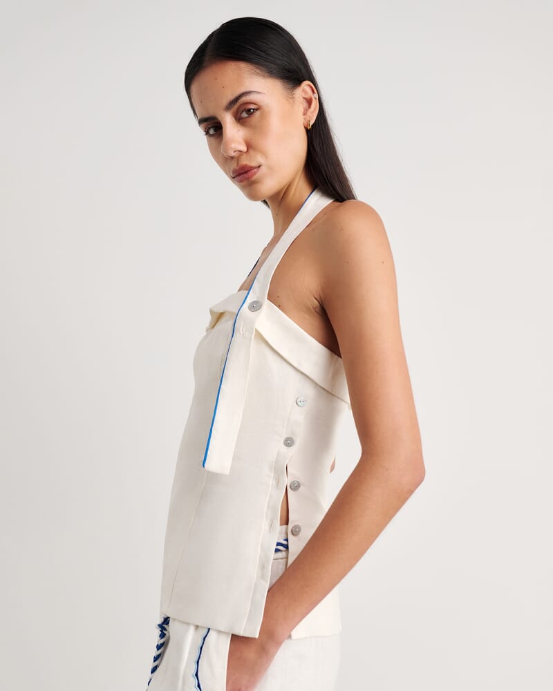 Seahorse Halter Top in MILK