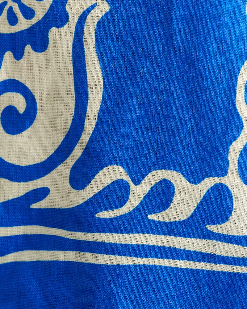 Ceeze Linen Short Sleeve Shirt in BLUE MULTI