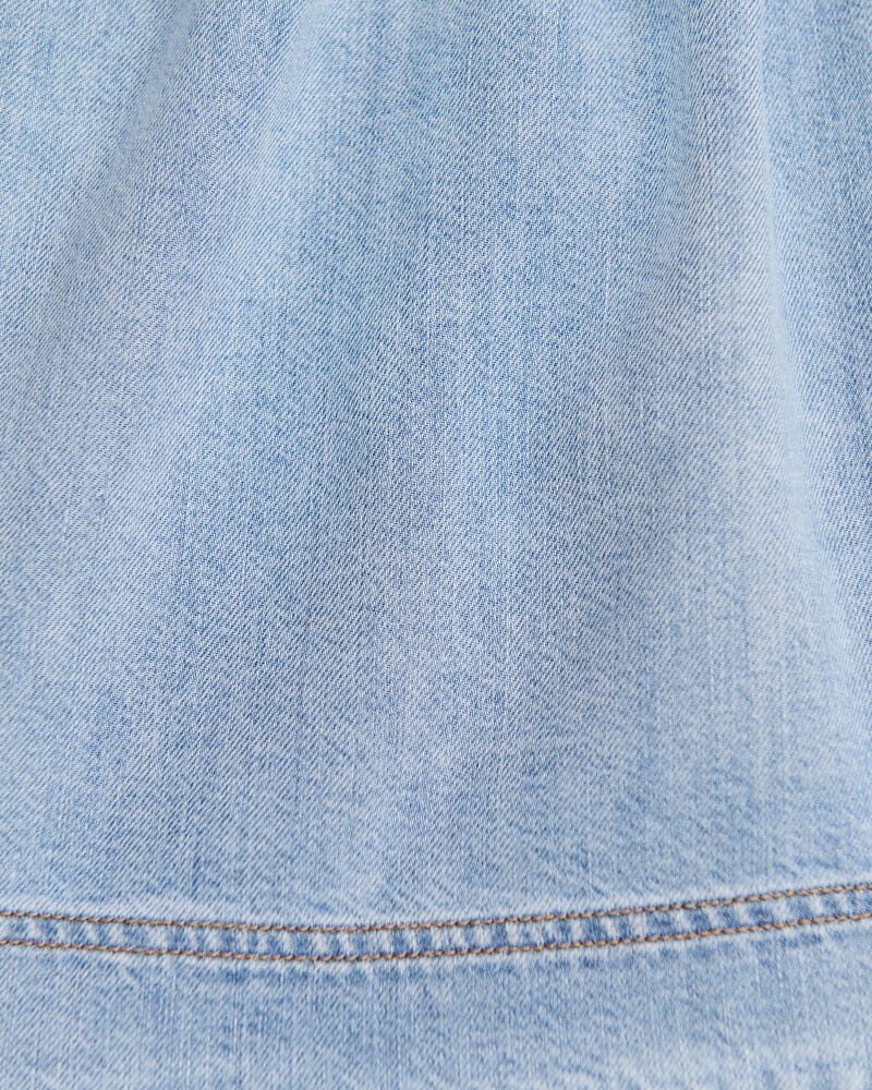 Loe Denim One Shoulder Top in LIGHT WASH