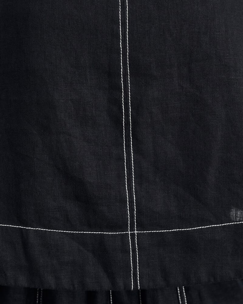 Sabine Linen Scoop Cami in BLACK