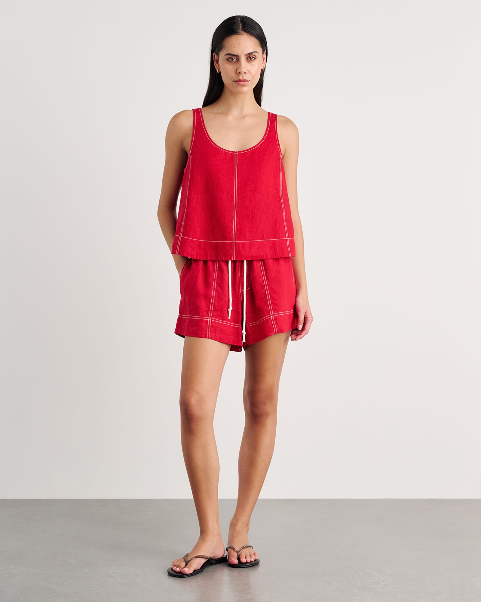 Sabine Linen Scoop Cami