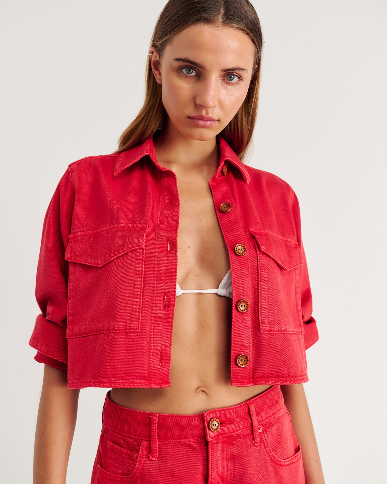 Nfw Garment Dye Crop Shirt