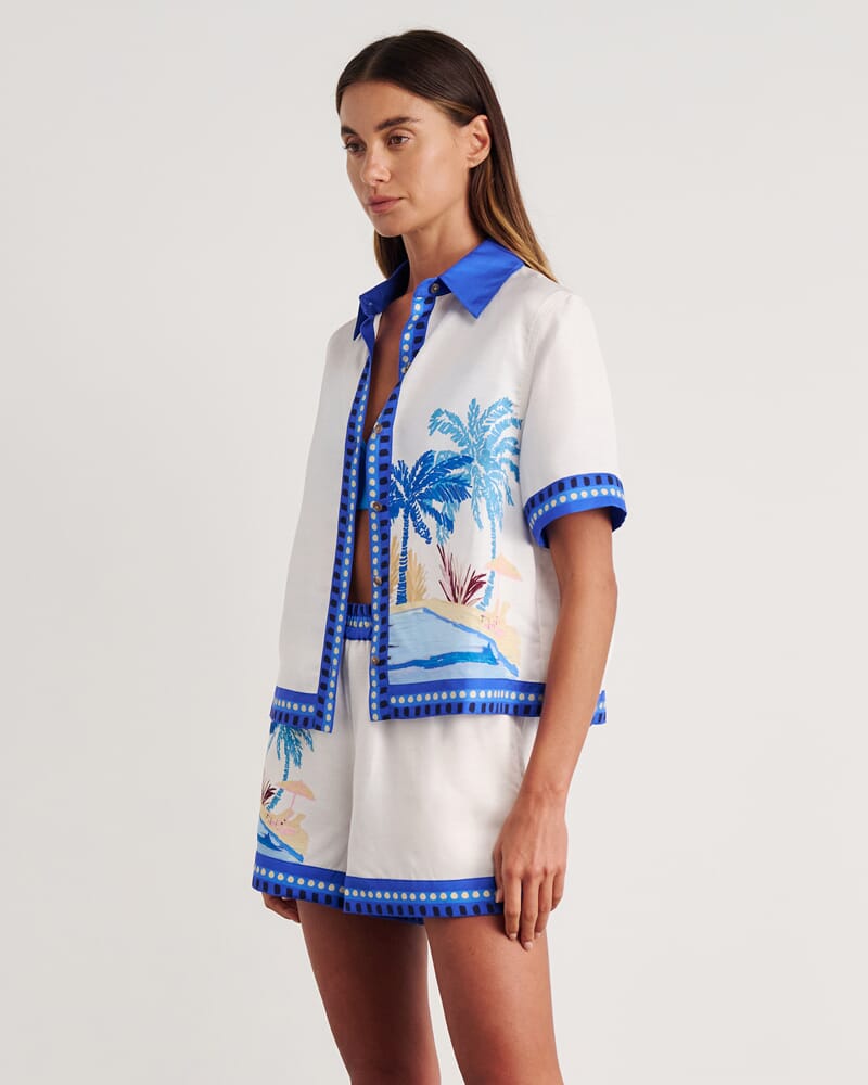 Sunlounger Short Sleeve Shirt in BLUE/YELLOW