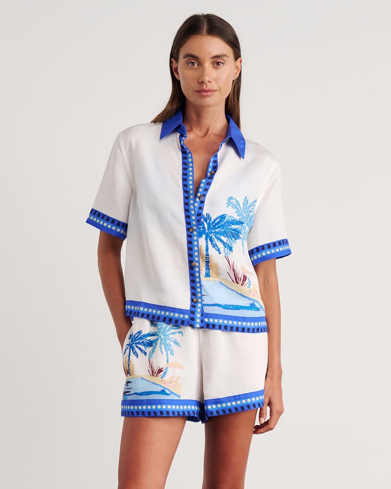 Sunlounger Short Sleeve Shirt in BLUE/YELLOW