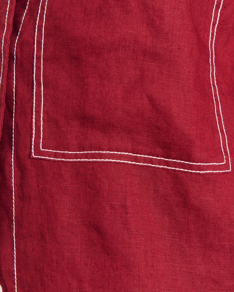 Gigi Short Sleeve Shirt in BURGUNDY