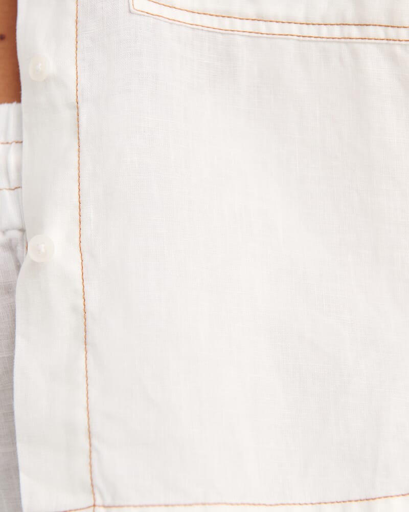 Gigi Relaxed Short Sleeve Shirt in WHITE