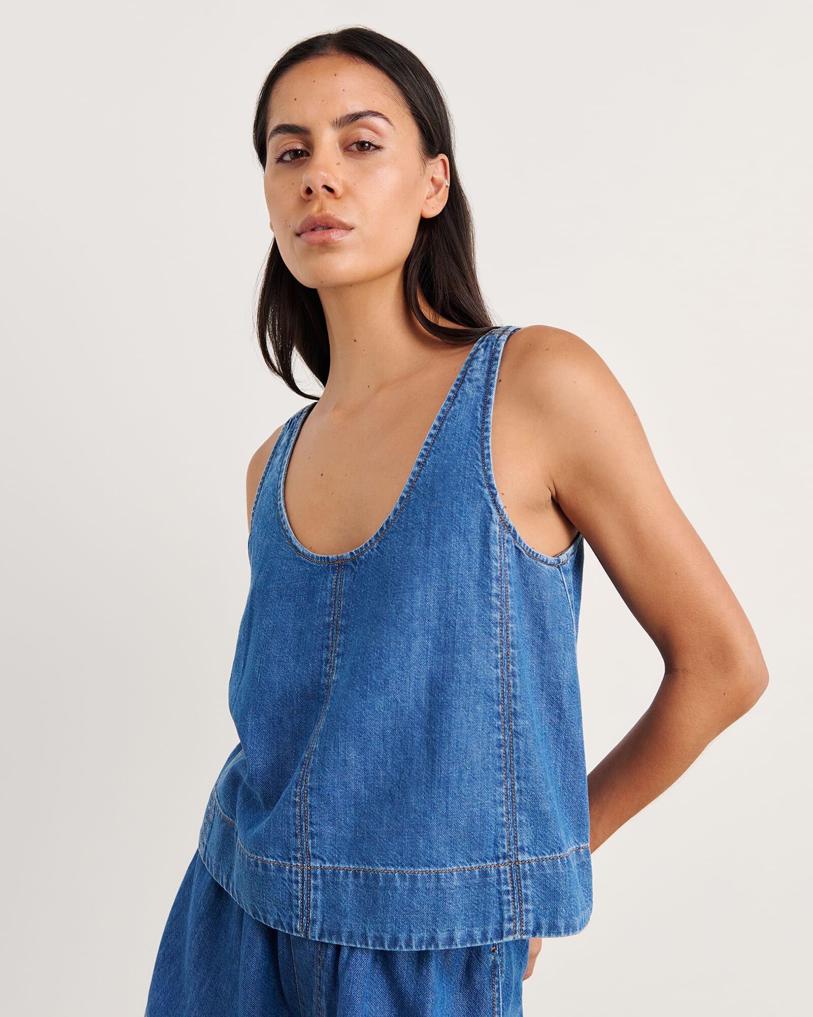 Loe Denim Scoop Tank