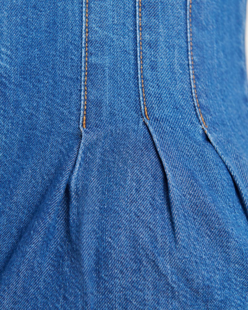 Loe Pintuck Denim Top in BLUE VINTAGE