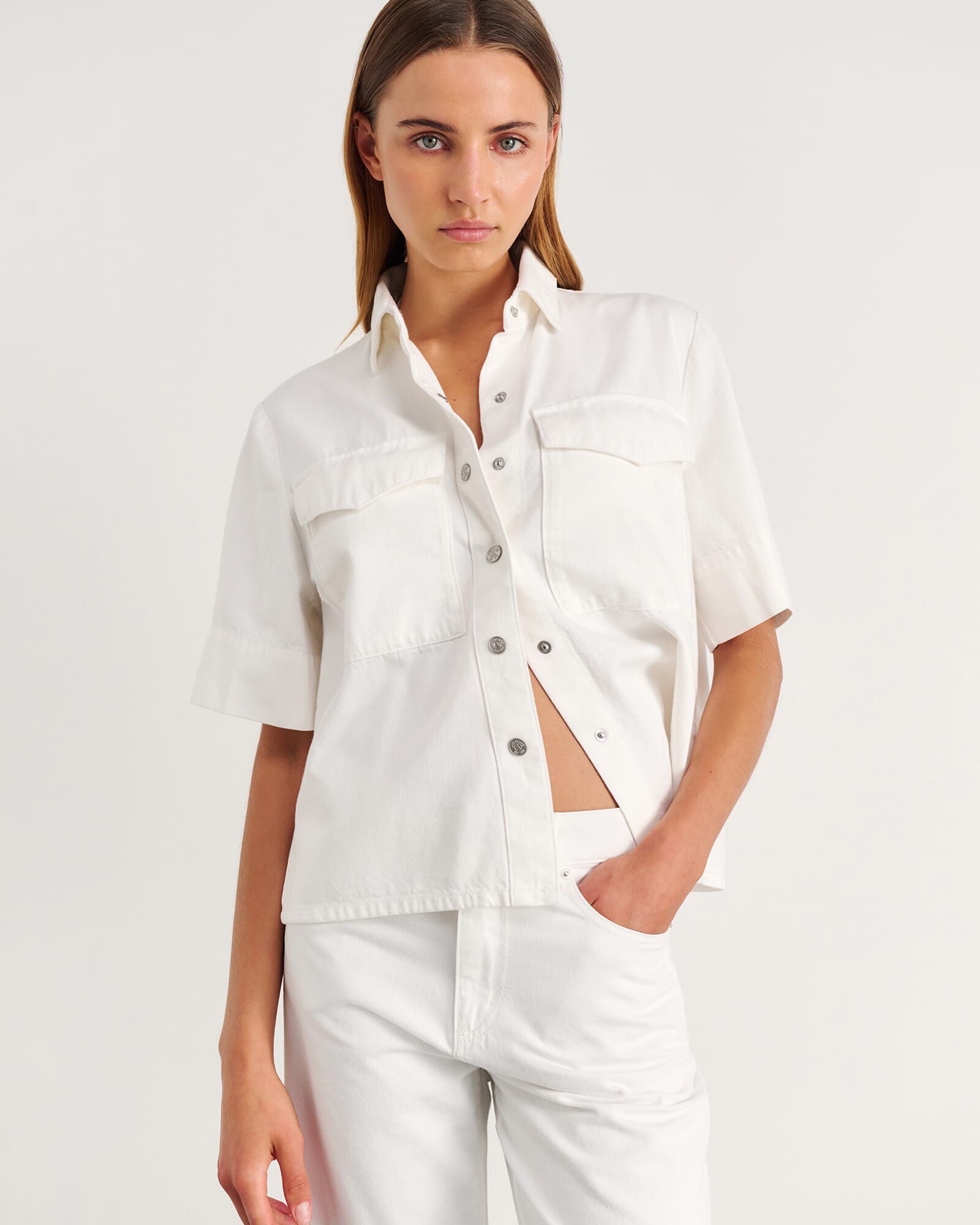 Carrie Denim Short Sleeve Shirt