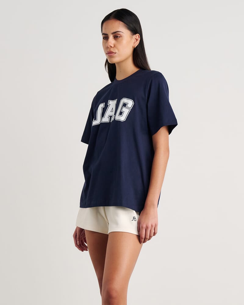 Aston Short Sleeve Tee in NAVY/WHITE