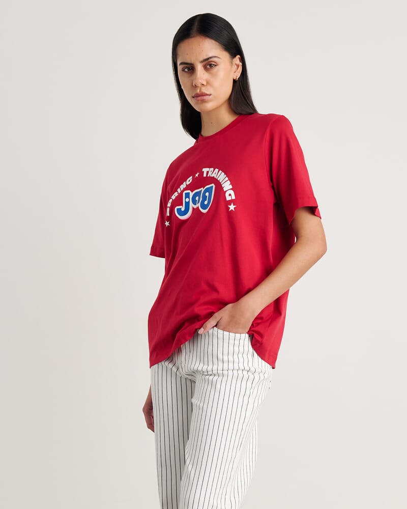 Aston Short Sleeve Tee in RED MULTI