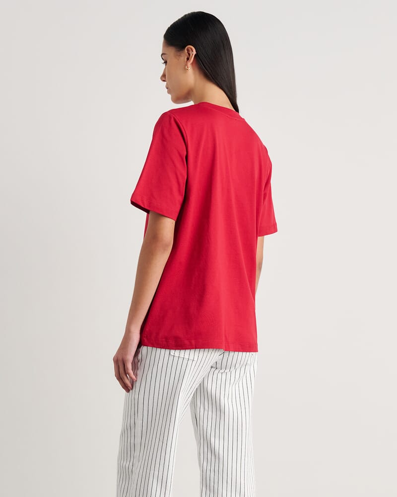 Aston Short Sleeve Tee in RED MULTI