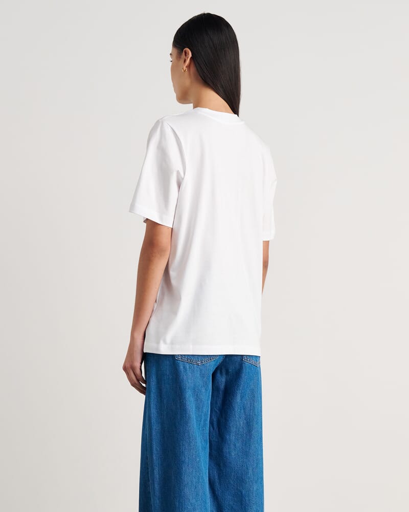 Aston Short Sleeve Tee in WHITE/BLUE