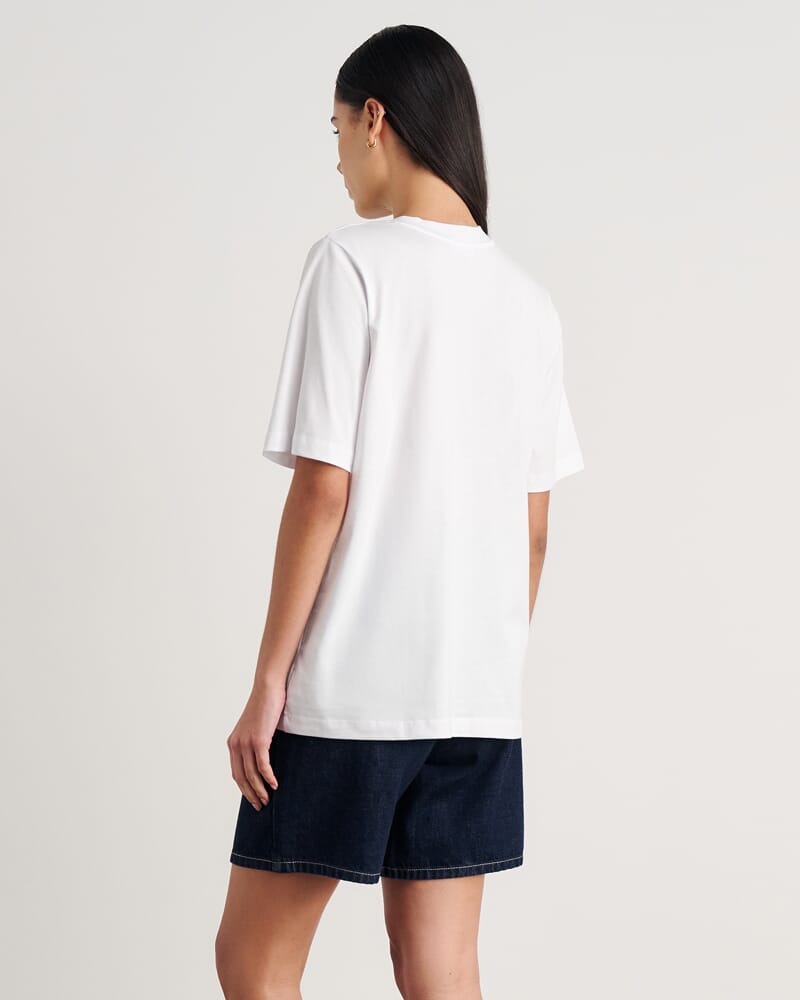 Aston Short Sleeve Tee in WHITE/MERLOT