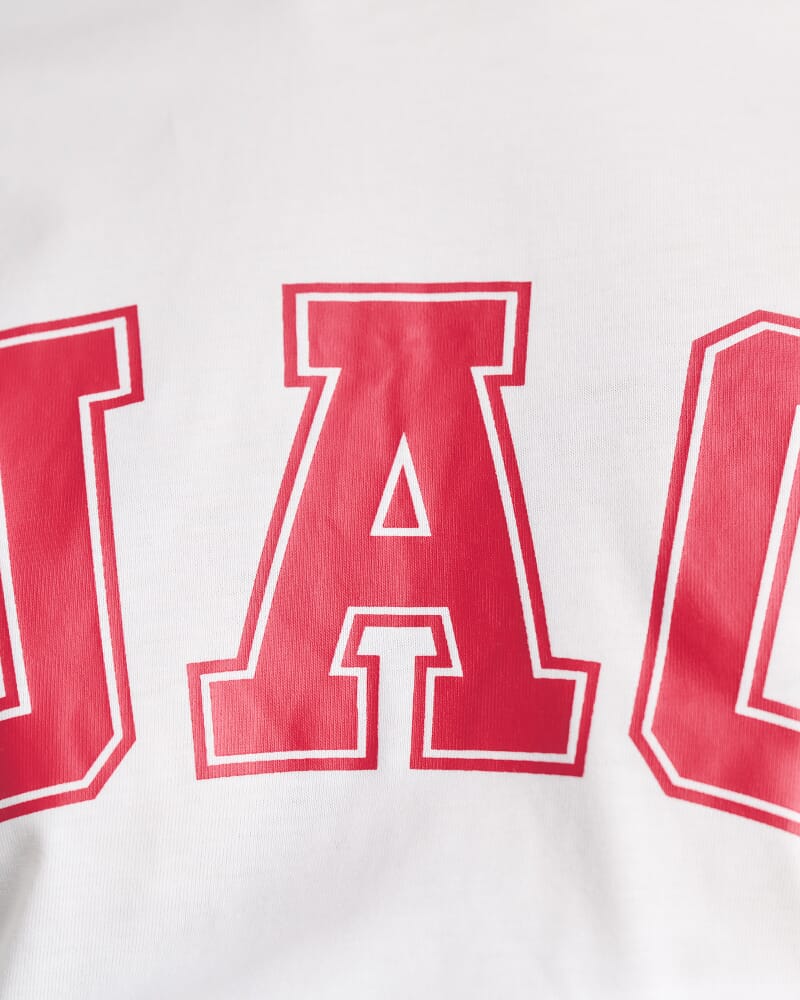 Aston Short Sleeve Tee in WHITE/MERLOT