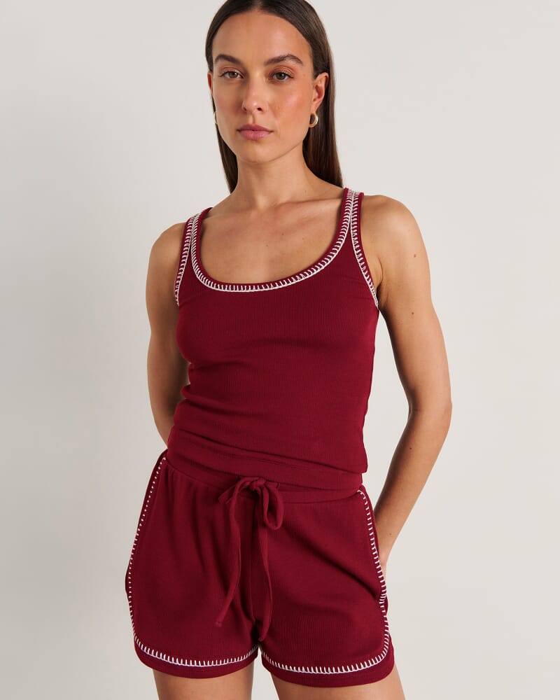 Celina Tank in BURGUNDY