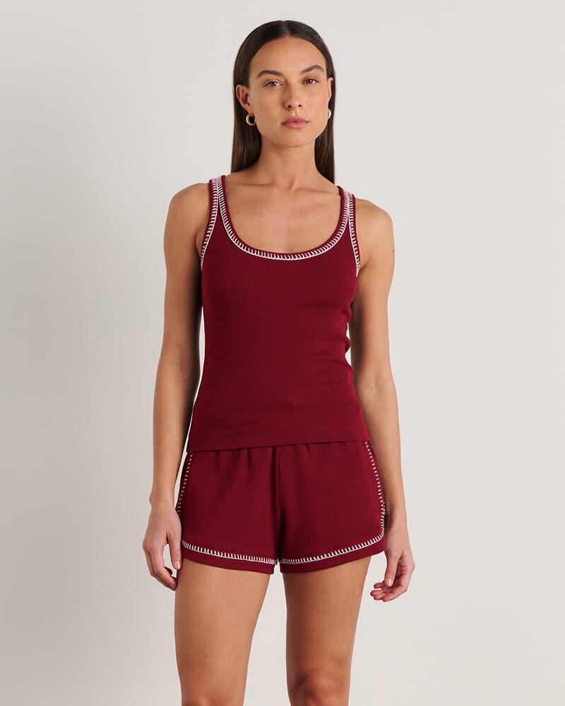 Celina Tank in BURGUNDY
