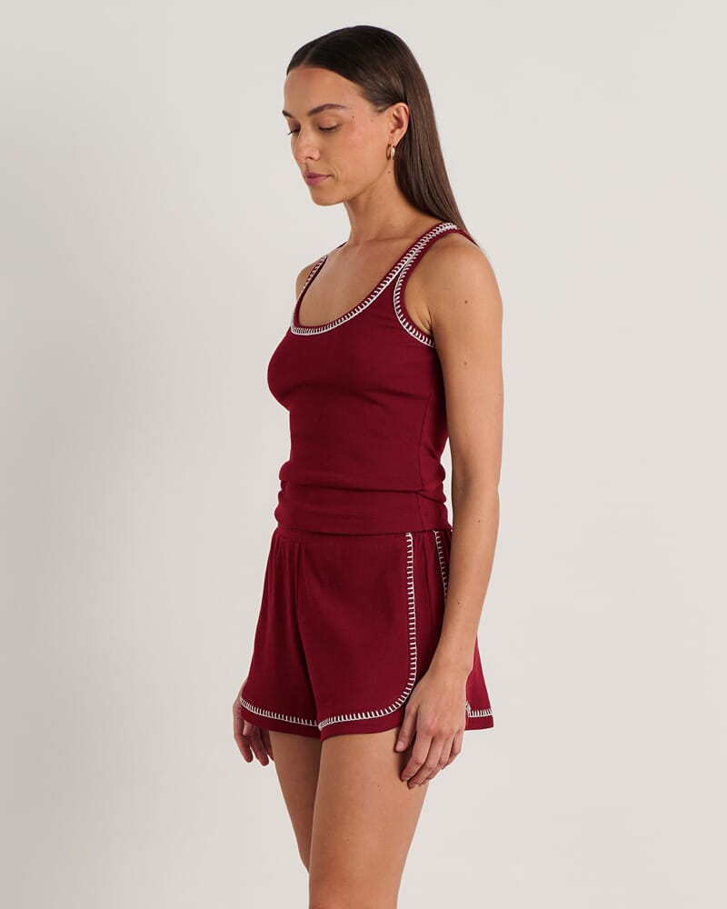 Celina Tank in BURGUNDY