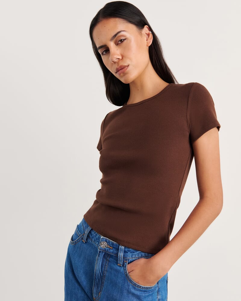 Kate Baby Tee in DARK CHOCOLATE
