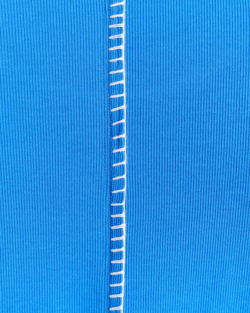 Celina Blanket Stitch Tee in BRIGHT BLUE