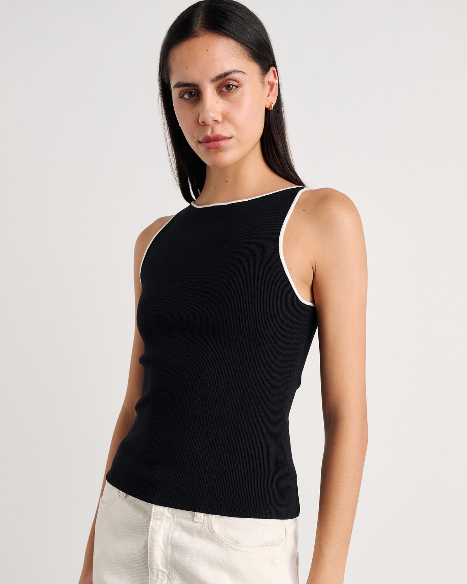 Lydia Contrast Knit Tank