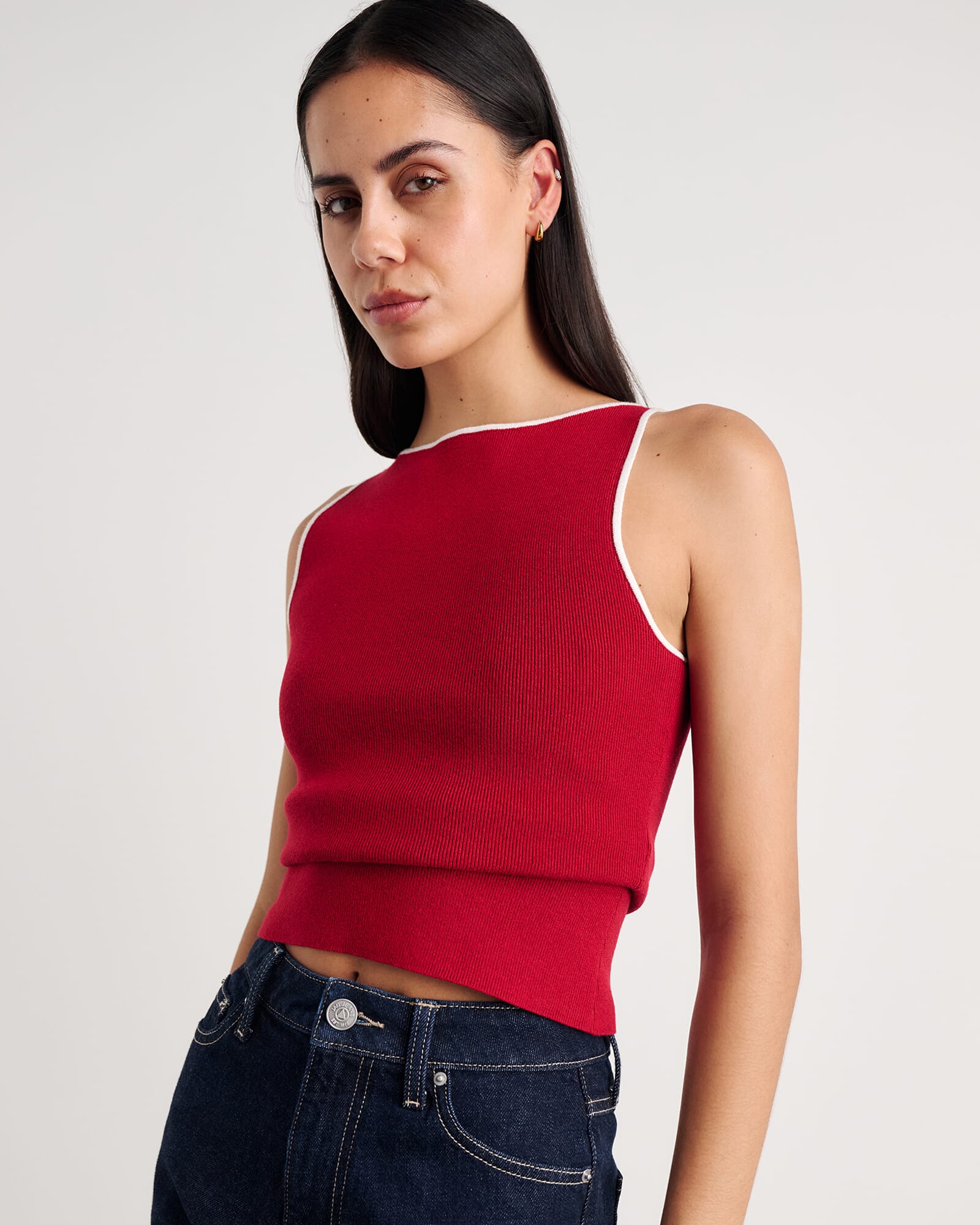 Lydia Contrast Knit Tank