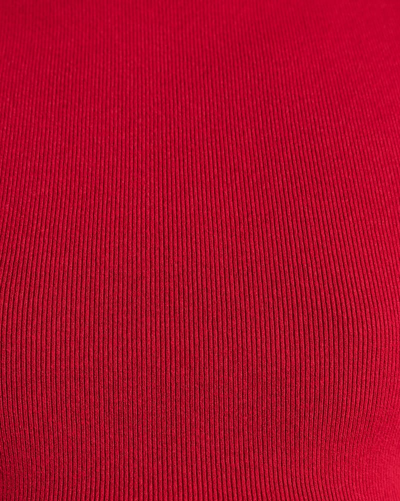 Lydia Contrast Knit Tank in DEEP RED