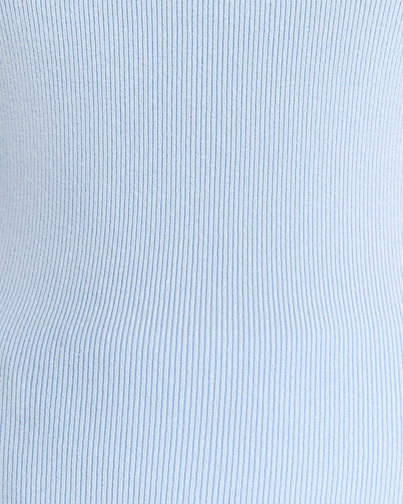 Lydia Contrast Knit Tank in ICE BLUE