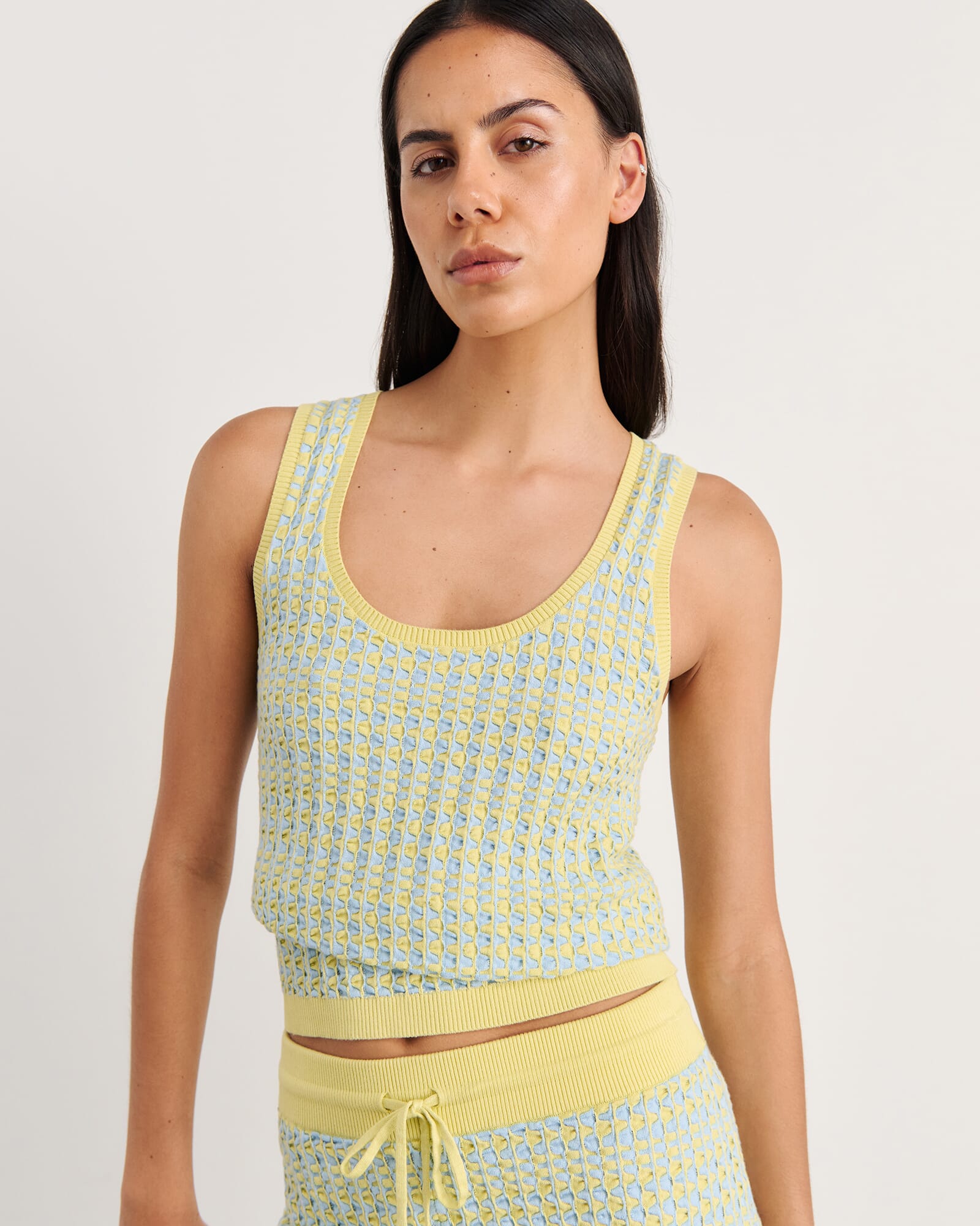 Kelly Contrast Knit Tank