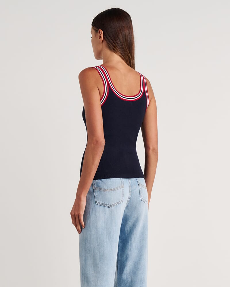 Lydia Stripe Knit Tank in INK