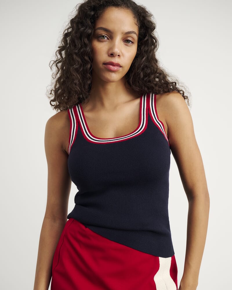 Lydia Stripe Knit Tank in INK